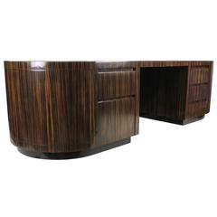 Monumental Macassar Ebony Executive Desk by Leon Rosen for Pace