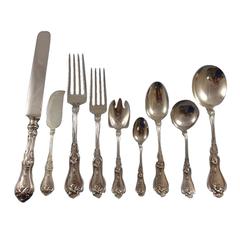 Violet by Whiting Sterling Silver Flatware Dinner Set for 12, 110 Pieces 12