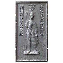 Französische Charlemagne-Kaminrückwand aus dem 17.