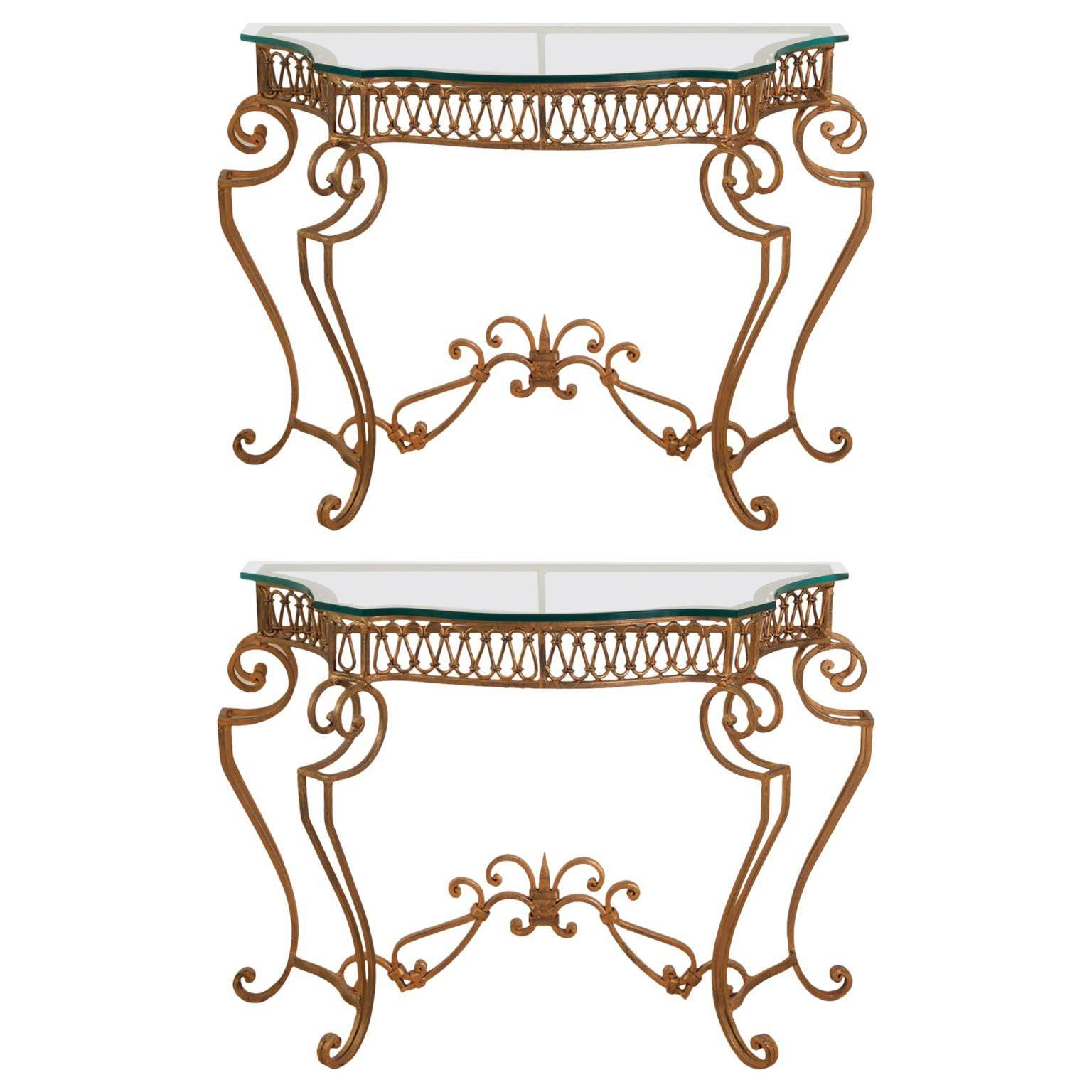 Rene Drouet Pair of Decorative Consoles For Sale