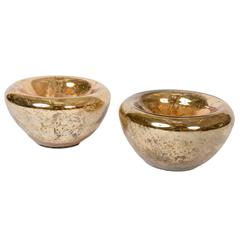 Pair of Gilded Glass Bowls