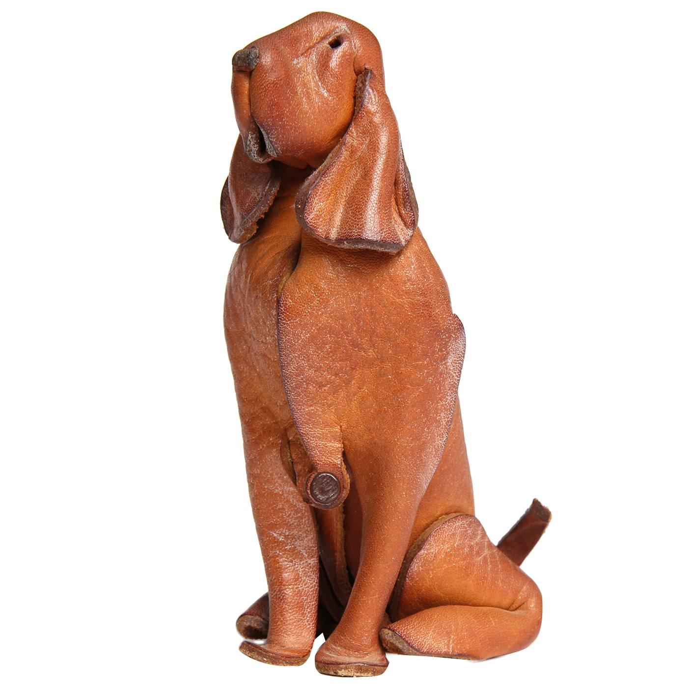 Seated Leather Dog by Deru