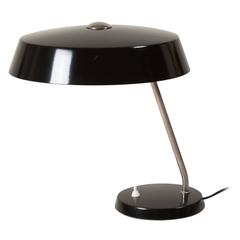 Black Lacquered Desk Lamp, German, 1950s