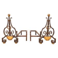 Hand-Forged Andirons by Gilbert Poillerat, Kips Bay 2017 3