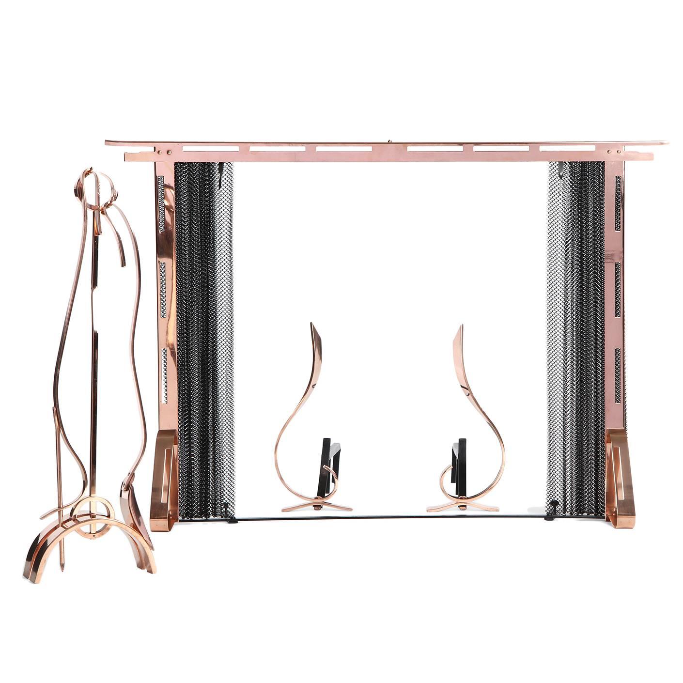 Modernist Fireplace Set by Leslie Beaton for Revere