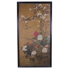 Framed Chinese Scroll Painting on Silk