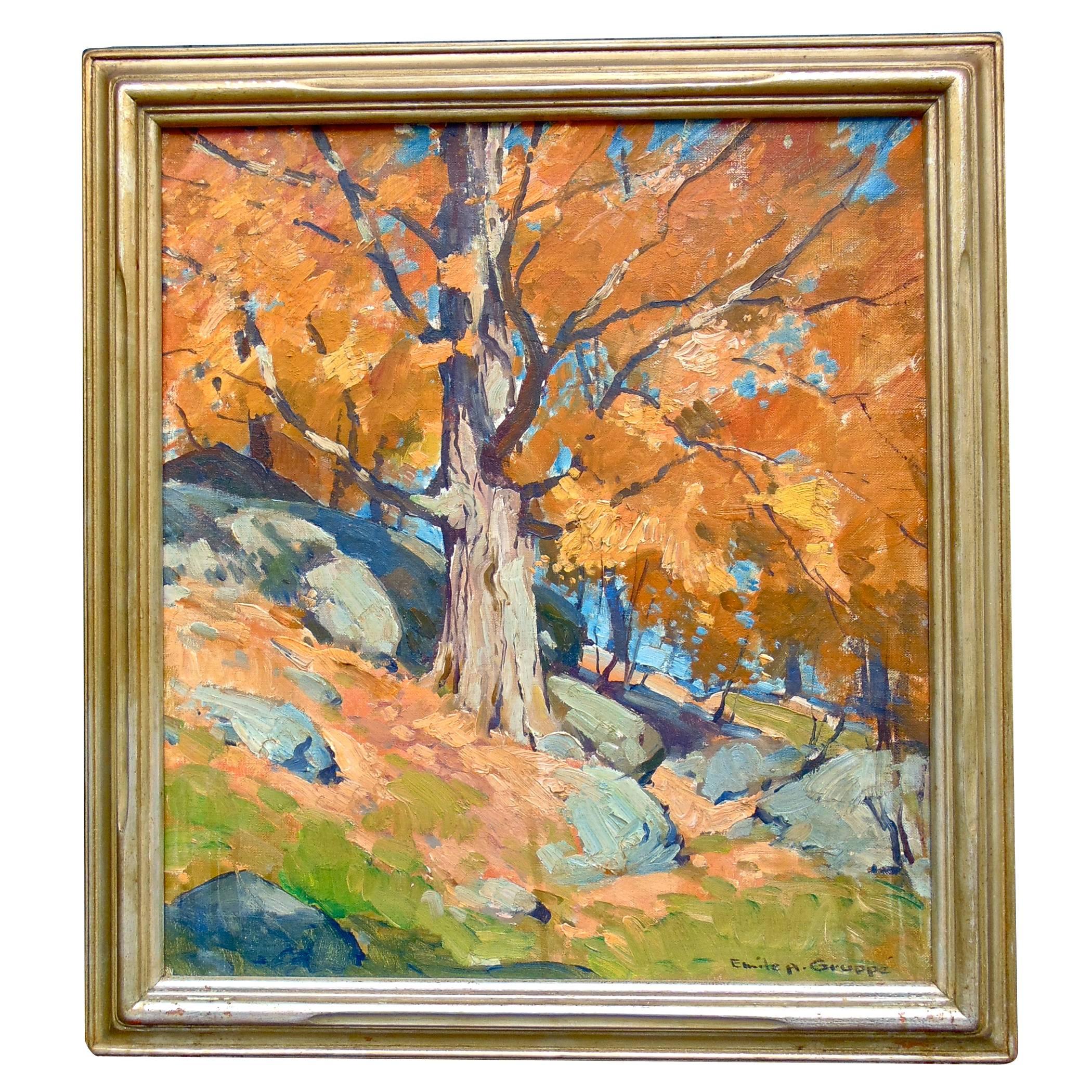 Oil Painting of "Autumn Scene" by Emile Gruppe