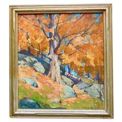 Used Oil Painting of "Autumn Scene" by Emile Gruppe