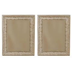Pair of American Rectangular Mirrors with Venetian Style Frames
