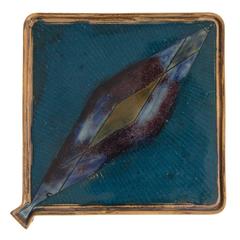 Ceramic 1950s Platter with Vibrant Blue Tones