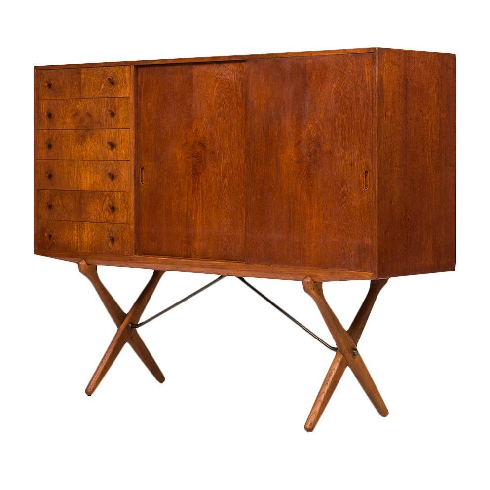 Rare Sideboard Designed by Hans Wegner and Produced by Andreas Tuck in Denmark