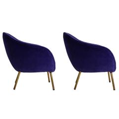 Bluette Italian Armchairs by Giuseppe Rossi for Rossi di Albizzate