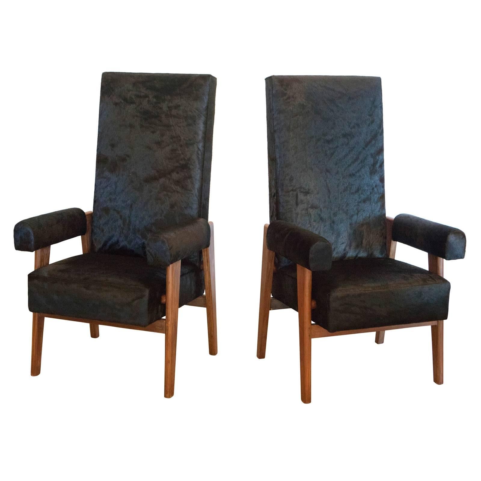 Pair of Pierre Jeanneret & Le Corbusier 'Judges' Chairs, France/India, 1955