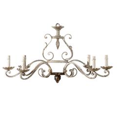 French Painted Iron Six-Light Chandelier