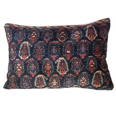 Antique Afshar Pillow, "Boteh" Design on a Midnight Blue Ground
