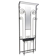 French Art Deco Wrought Iron Hall Tree