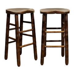 Antique English Saddle Seat Stools
