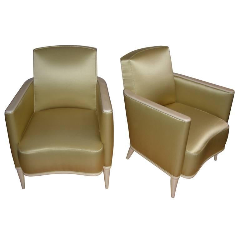 Two 1940s Armchairs by René Prou For Sale