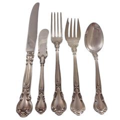 Antique Chantilly by Gorham Sterling Silver Flatware Set for 12 Service, 63 Pieces