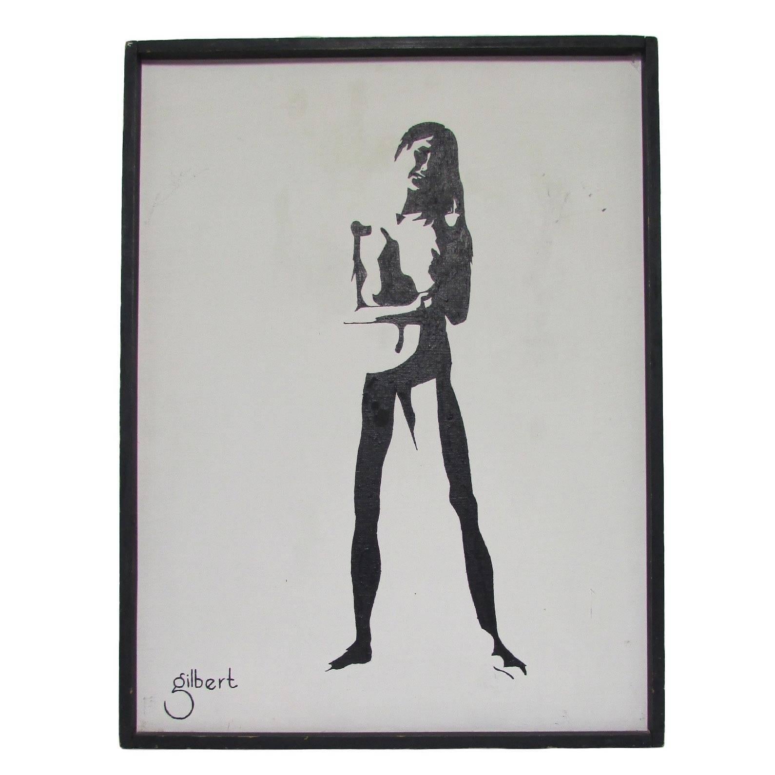 Standing Nude, Signed Gilbert 1971 