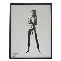 Standing Nude, Signed Gilbert 1971 
