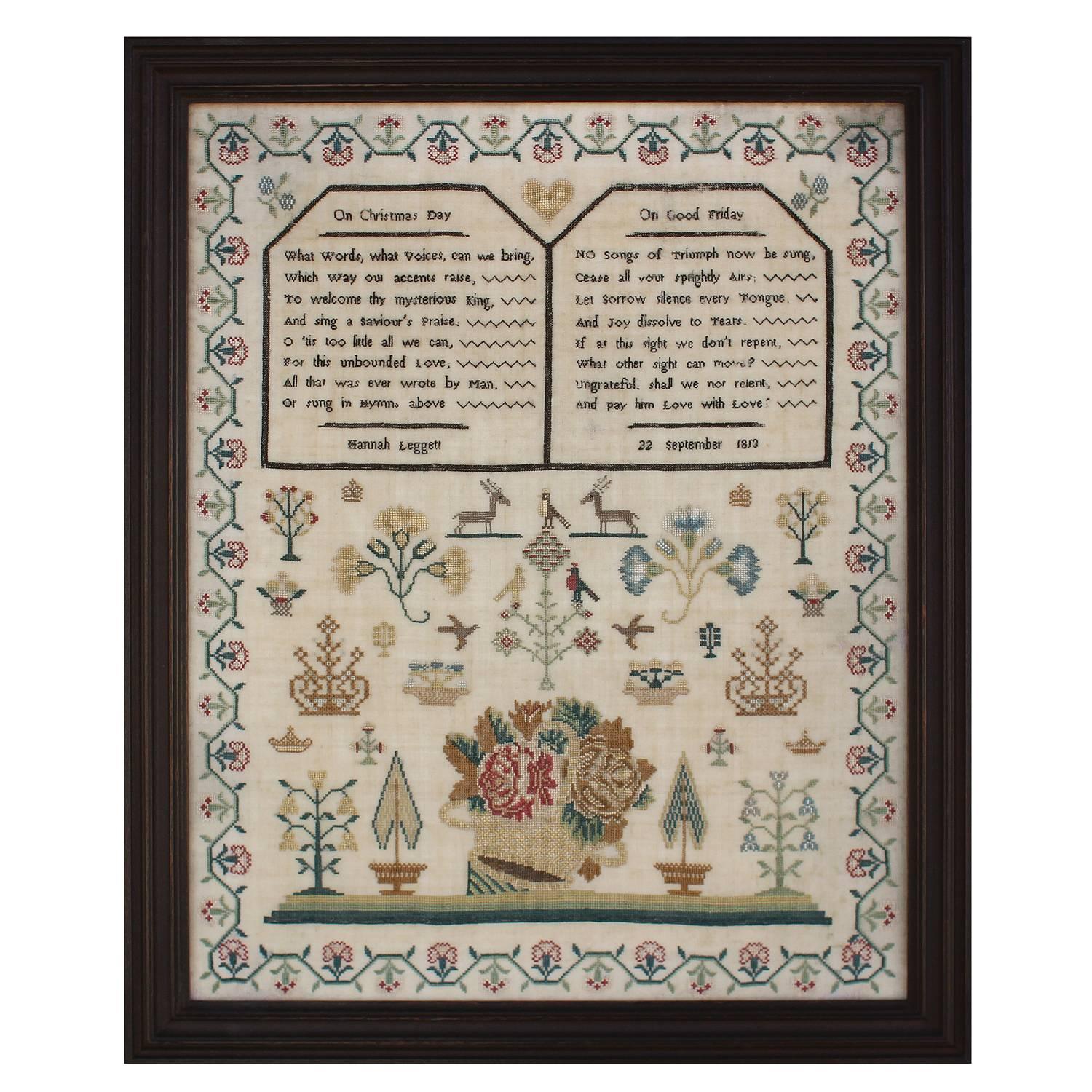 Christmas / Easter Sampler, dated 1813