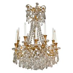 19th Century French Signed Baccarat Chandelier