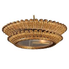 Vintage Large Carved Giltwood Light Fixture