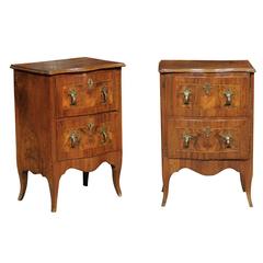 Pair of Italian Early 19th Century Walnut Bedside Commodes