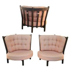 Guillerme et Chambron, Three "Tricoteuses" Oak Armchairs 3