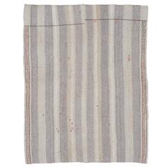 Cotton and Goat Hair Kilim with Vertical Bands