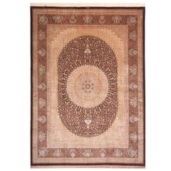 Oversize Pure Silk Qum Rug