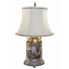 Most Rare Antique Austrian Porcelain Night Light and Tea Pot Lamp, circa 1835