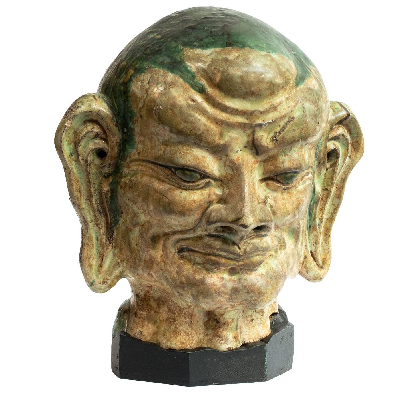 Chinese Sancai Glazed Buddhist Arhat, Ming Dynasty, c. 1600