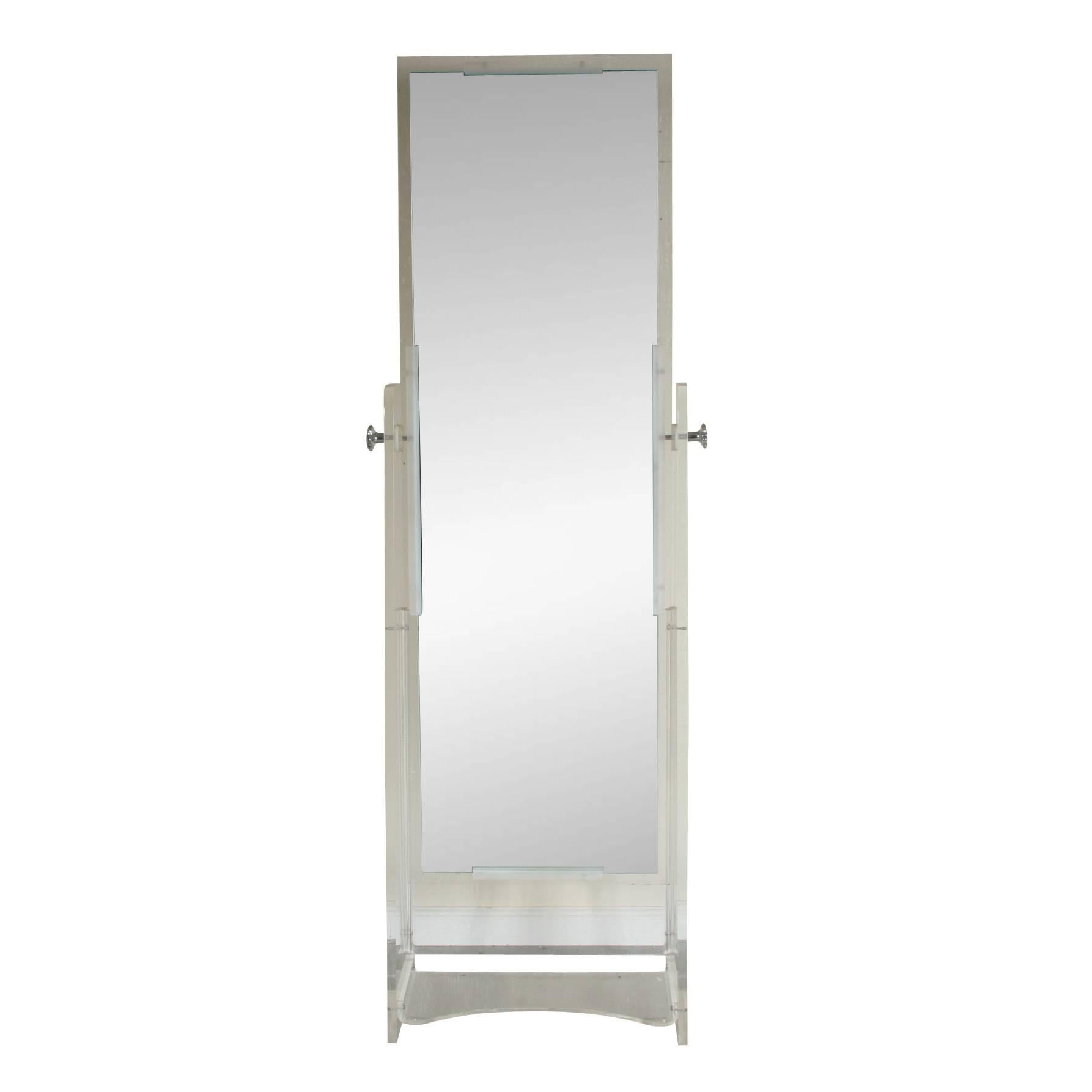 Mid-Century Lucite Cheval Mirror