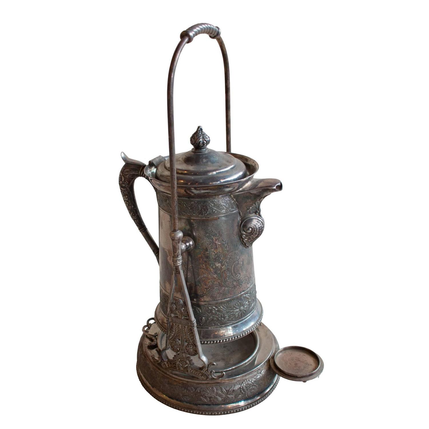 Antique Silver Plated Tilt Water Pitcher From a unique collection of