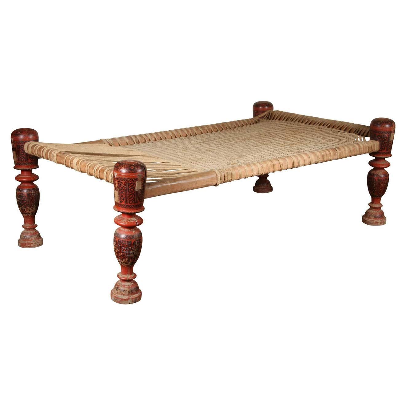 Antique Indian Rope Bed at 1stDibs | indian rope bed for sale, antique ...