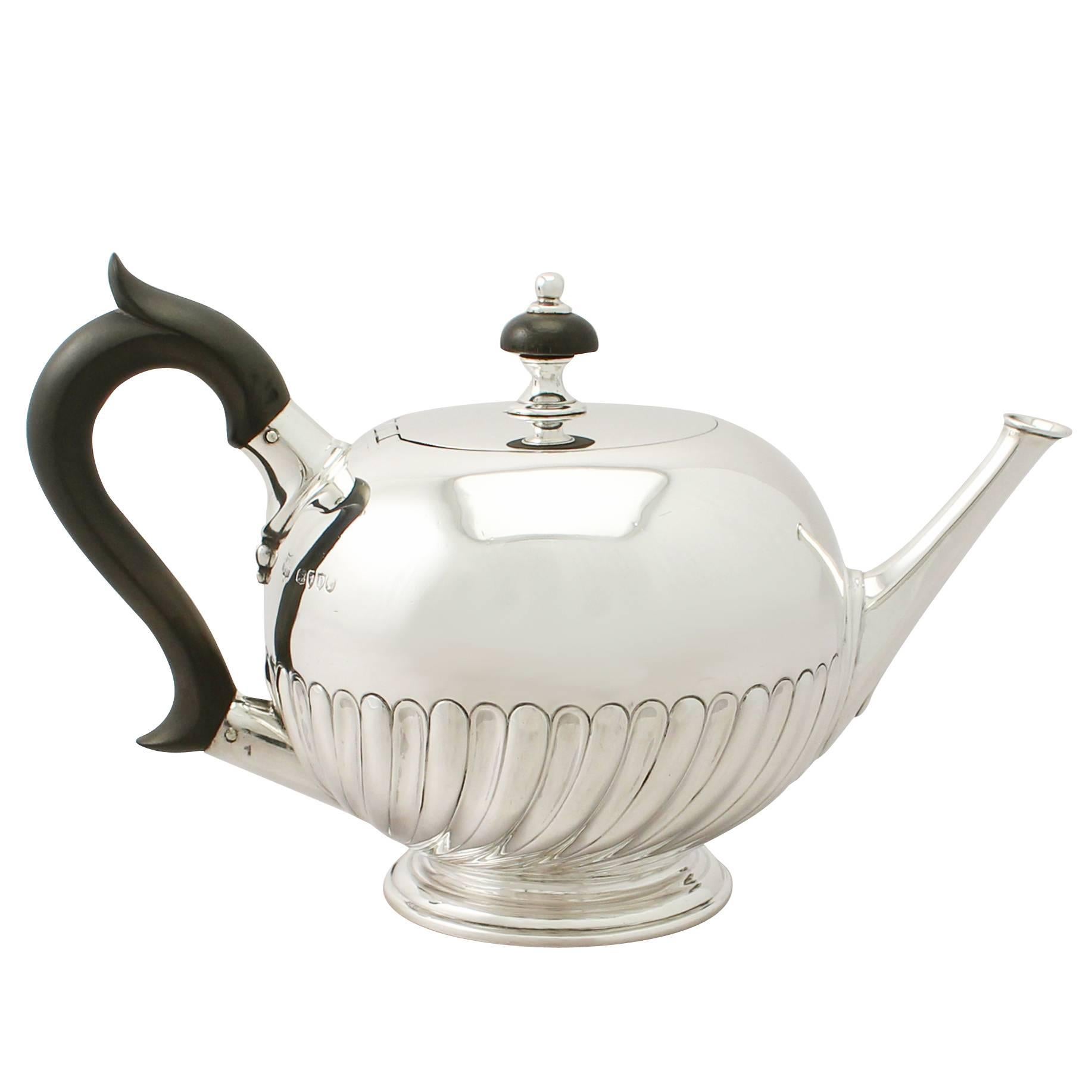 Sterling Silver Teapot, George I Style, Antique Victorian