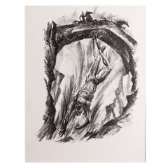 "Falling Man, " Striking Art Deco Print from "Tales of the Parrot" by Uzarski "Falling Man, " Striking Art Deco Print from "Tales of the Parrot" by Uzarski