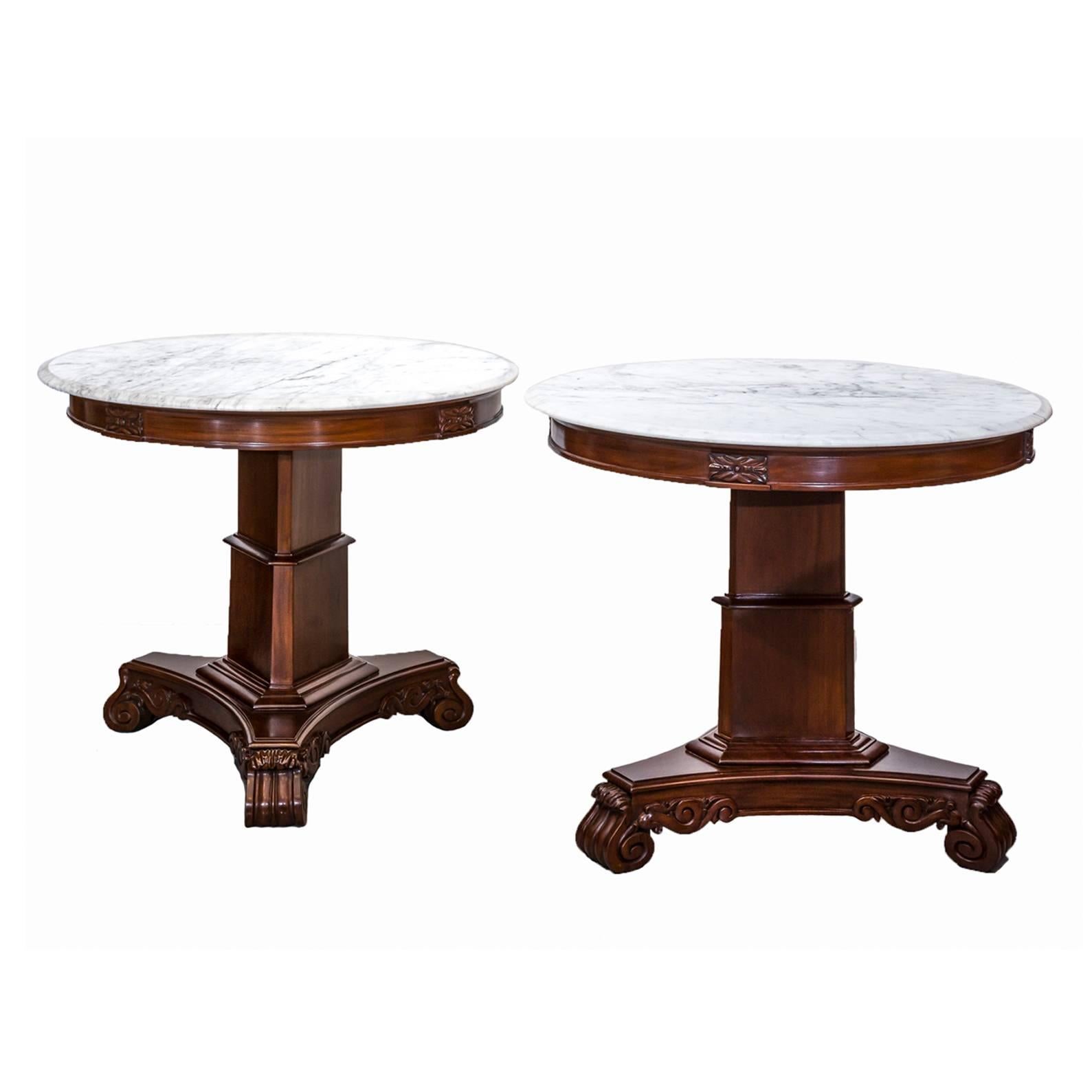 Pair of Antique Anglo-Indian or British colonial Mahogany Side Tables For Sale