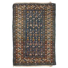 Small Blue Antique Shirvan Caucasian Rug, 3.6 x 5.3' c. 1900