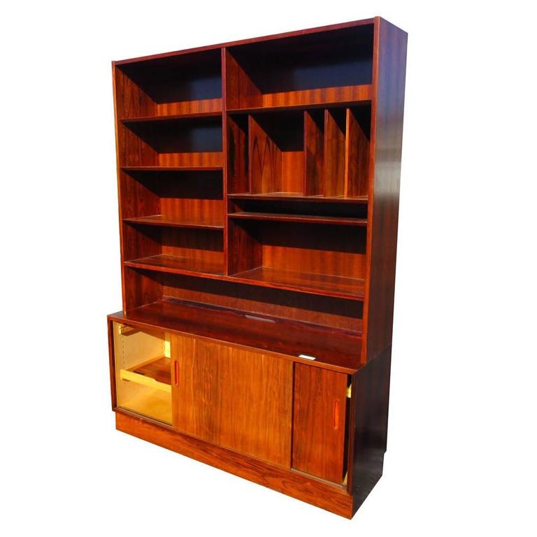 Vintage Danish Rosewood bookcase wall unit by Poul Hundevad at 1stDibs