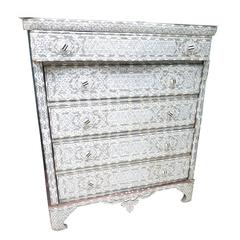 Syrian Mother of Pearl Inlay Dresser Chest of Drawers
