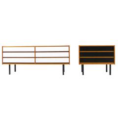 1950s Minimalist Sideboard Set Mid Century Chest of Drawers attrib. Kurt Thut