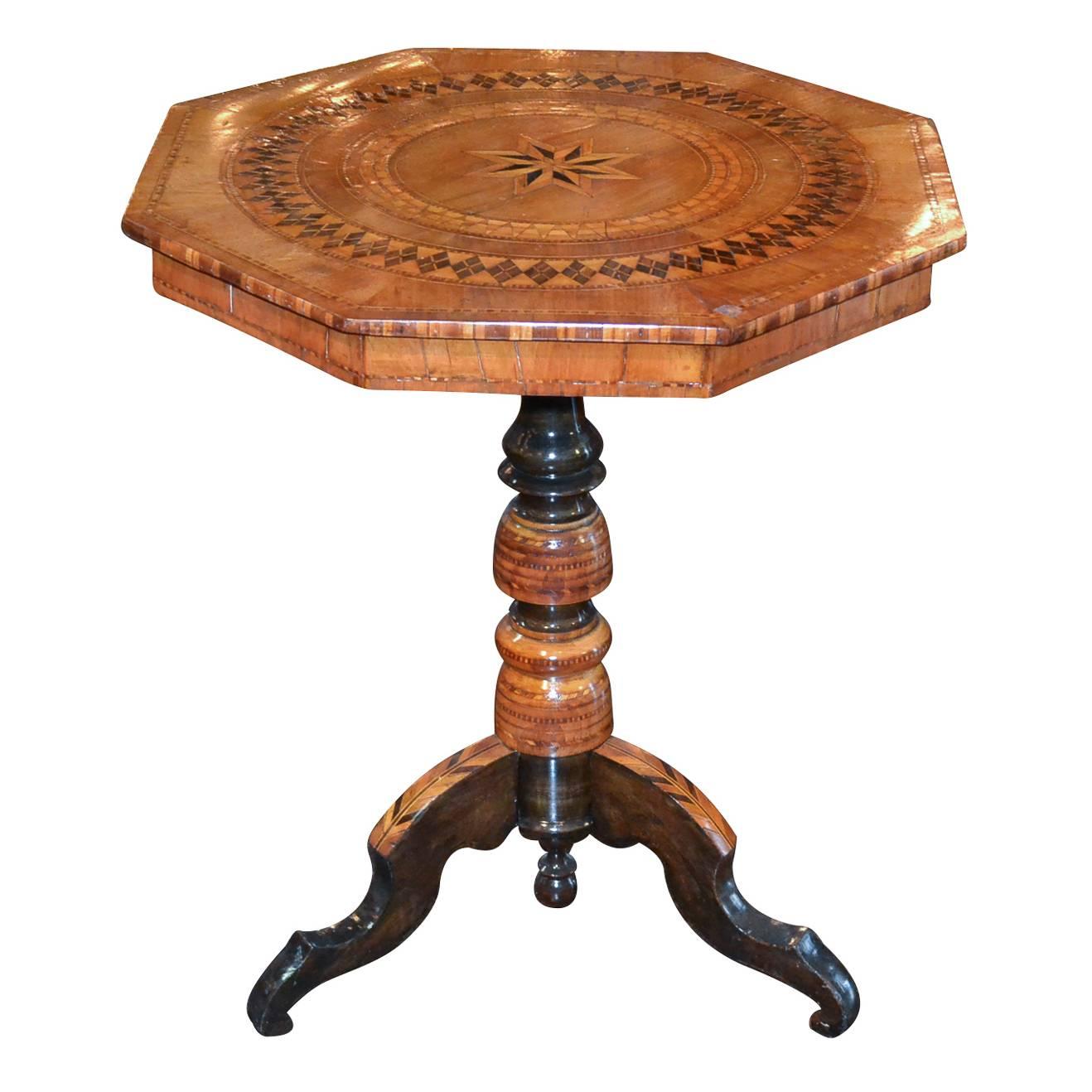 19th Century Northern Italian Inlaid Side Table