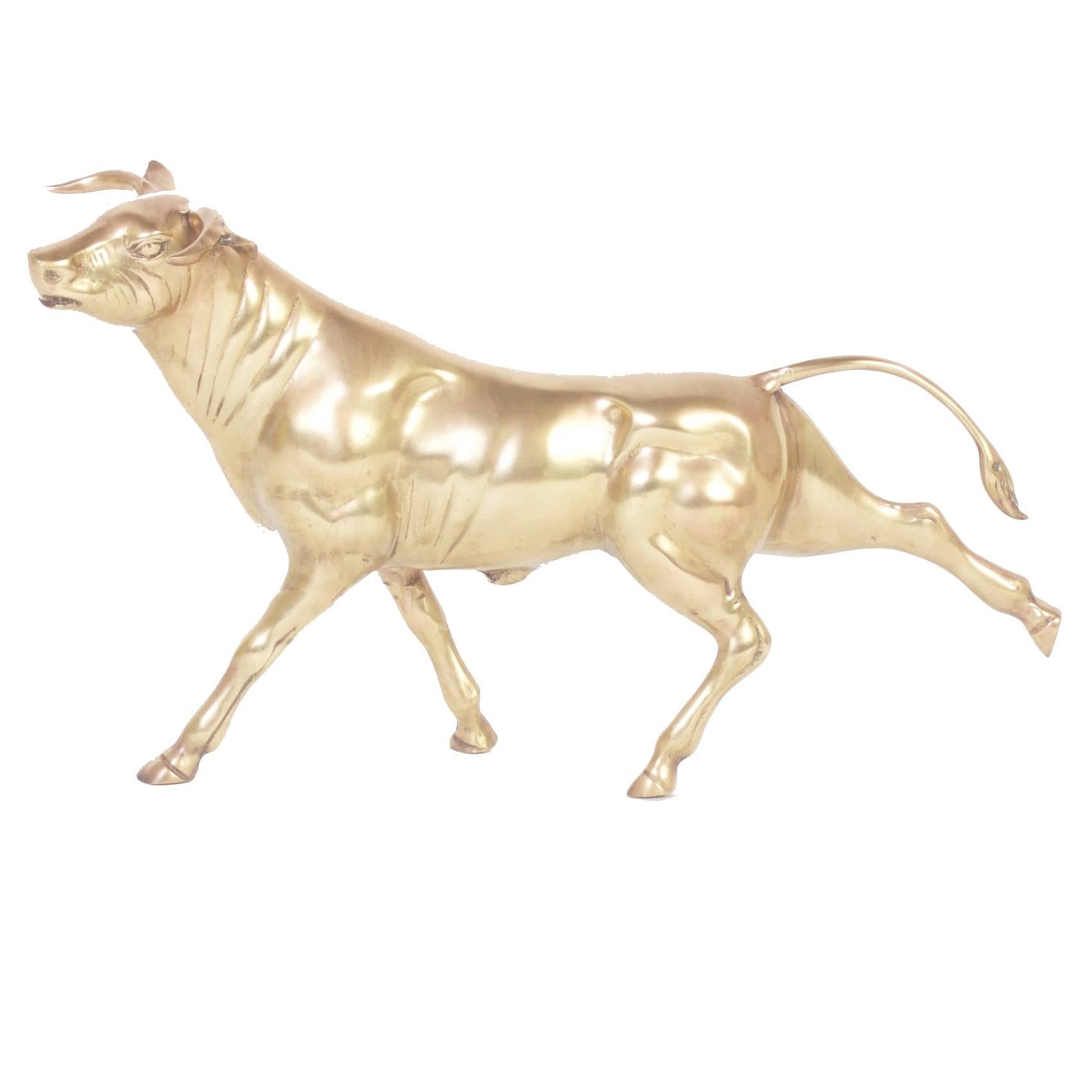 Brass Bull Sculpture 