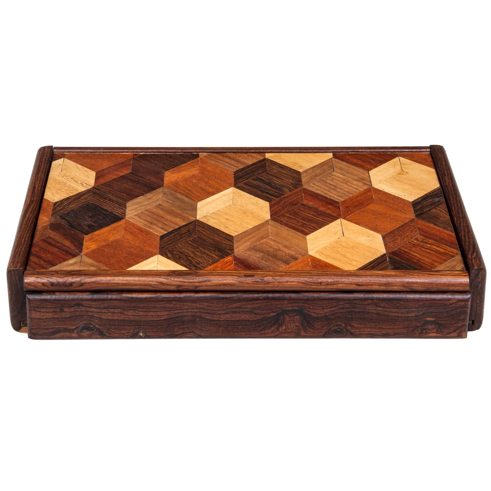 Geometric Optical Gentlemen's Box By Shoemaker For Sale