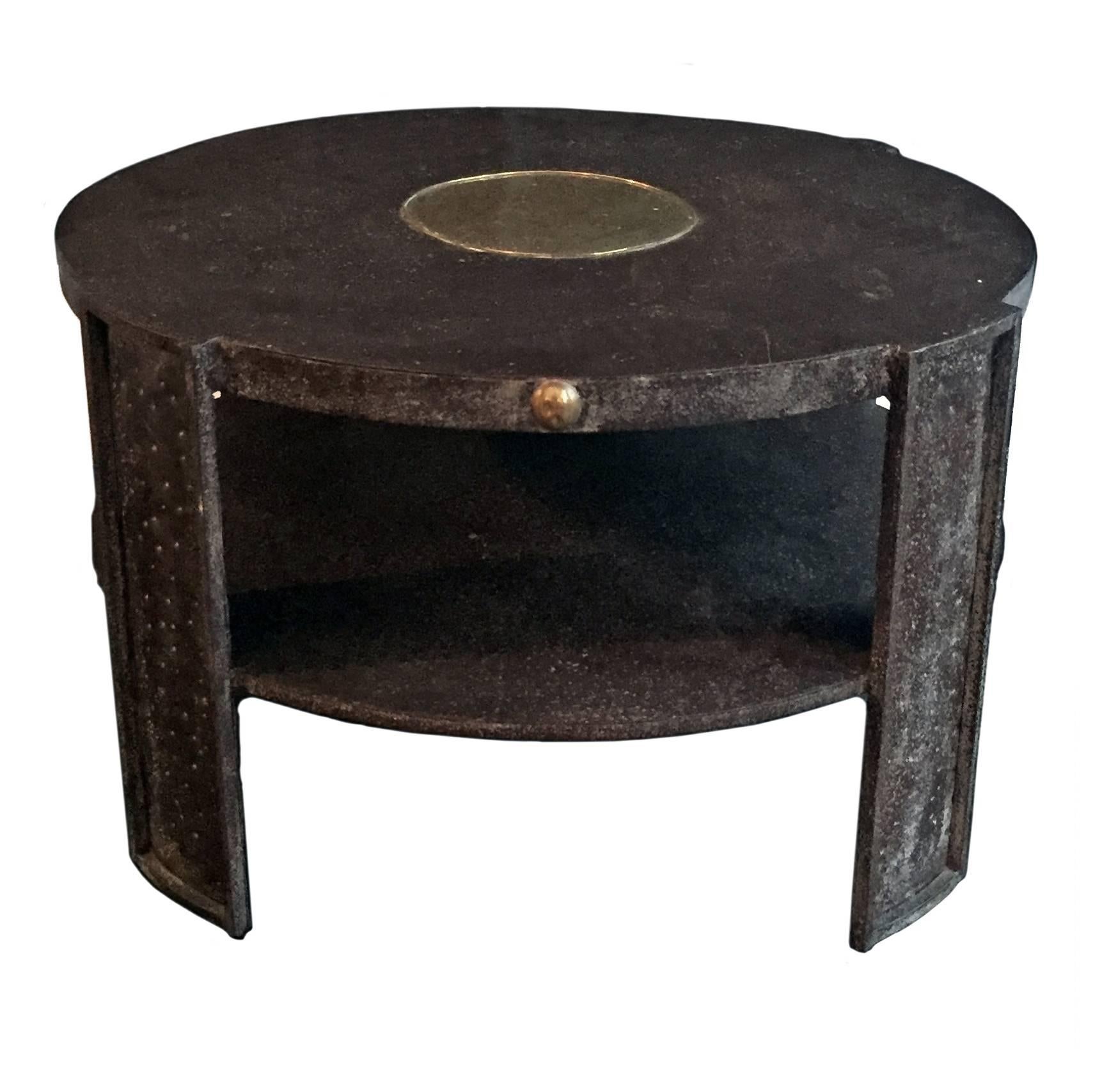 1980s Bronze Two-Tier Side Table 