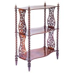 Mid-19th Century English Victorian Mahogany Gothic Etagere or Whatnot, c. 1850