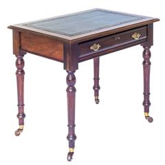 19th Century Small Leather-Top Writing Table by Shoolbred, circa 1880